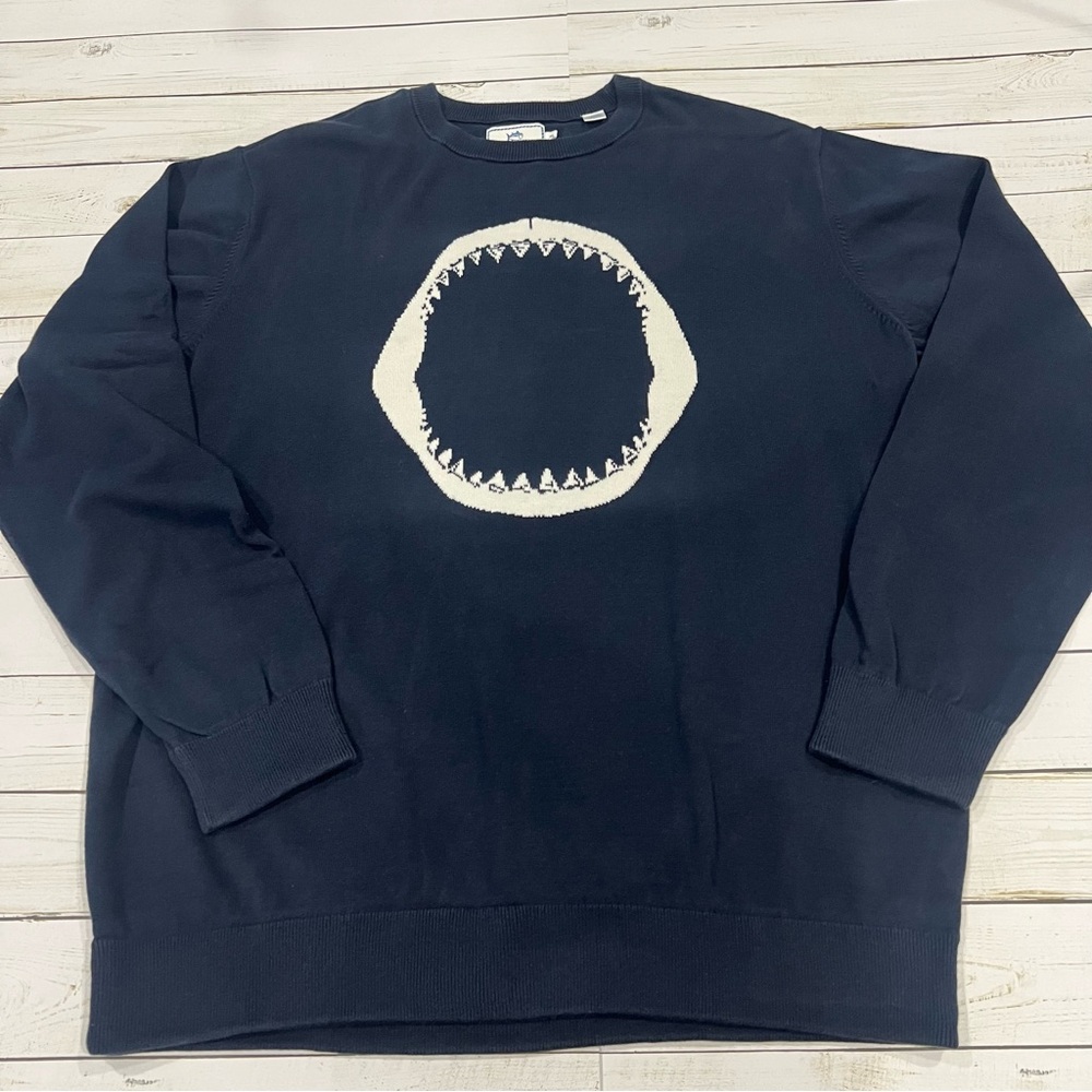 Southern Tide Shark Jaw Intarsia Sweater in True Navy Men’s Sz XL